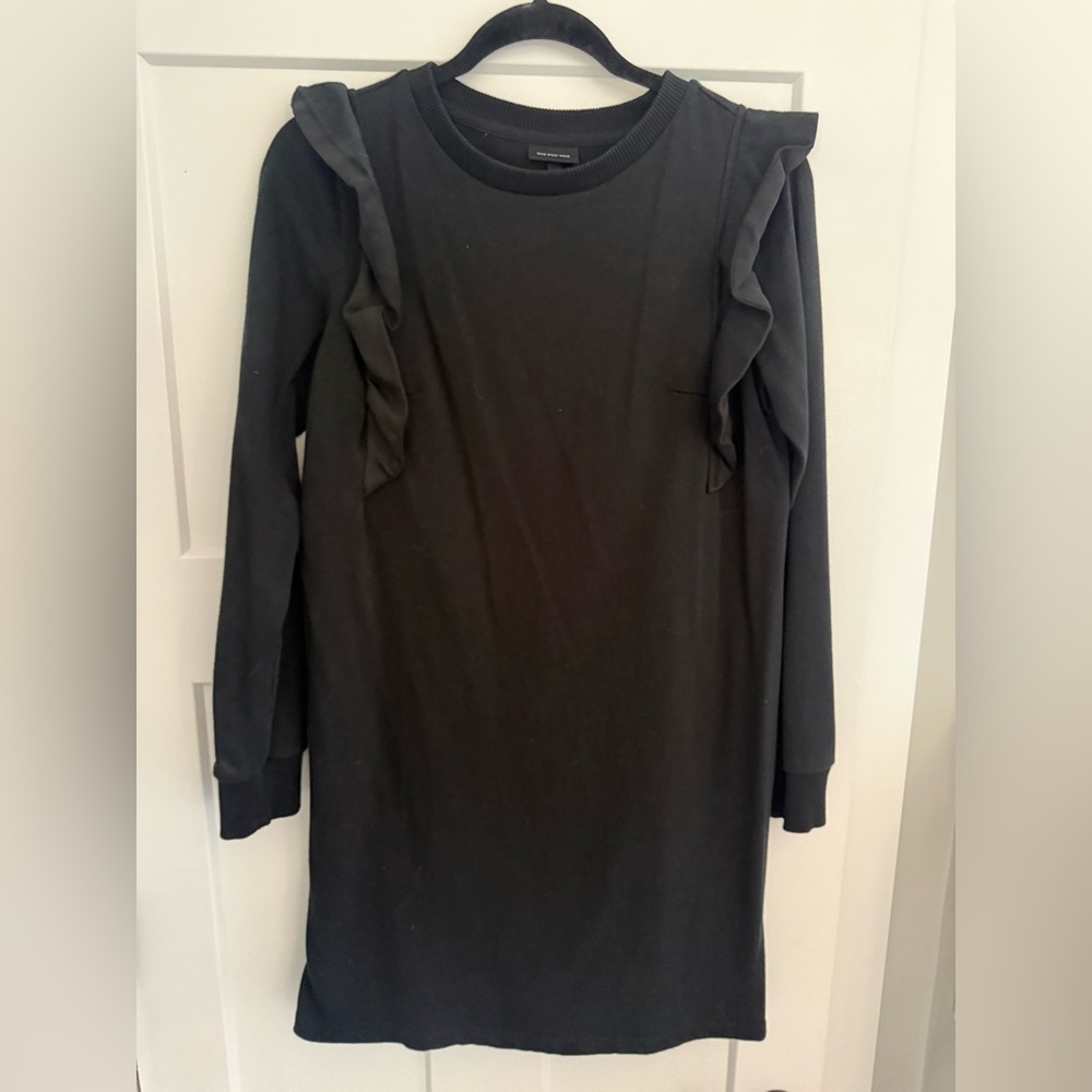 Who What Wear Black Sweatshirt Dress